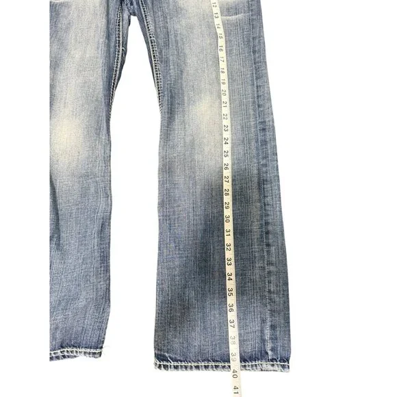 Buffalo David Bitton Dominik Straight Jeans Blue Mens Size 34x30 - Picture 7 of 9